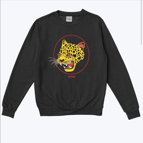 Everpress Other - Black Unisex Crewneck w/ Roaring Leopard Graphic